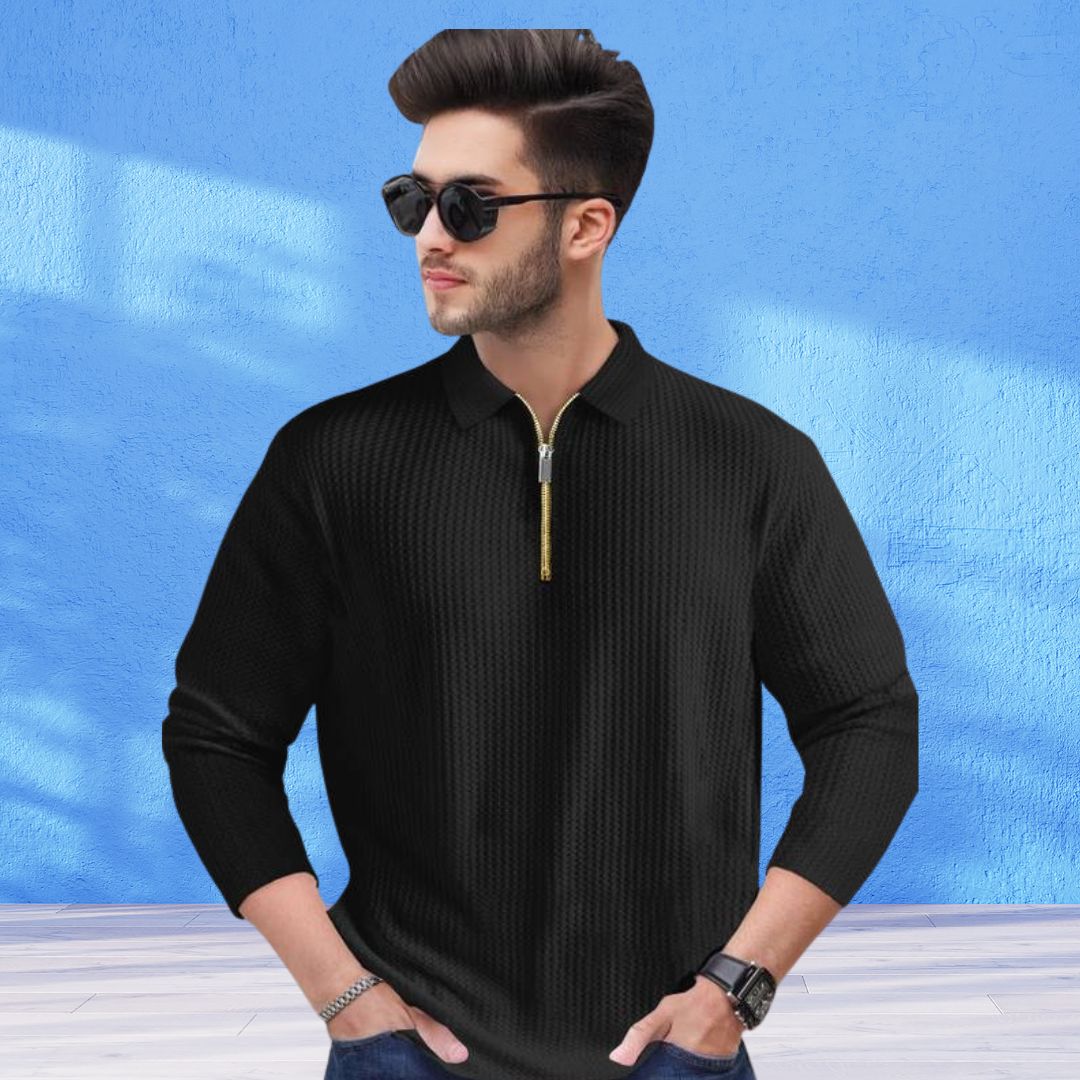 Men’s Polo Full Sleeve Zip Polo T-Shirt