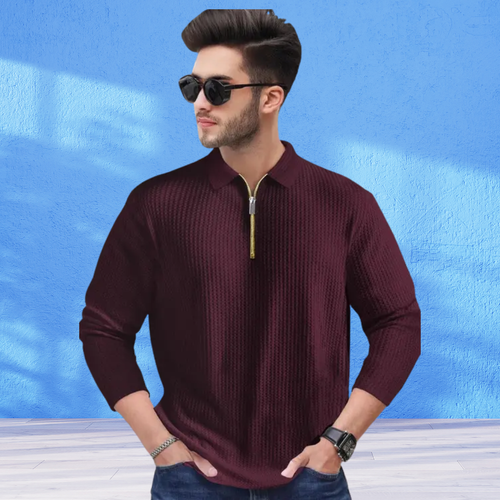 Men’s Polo Full Sleeve Zip Polo T-Shirt