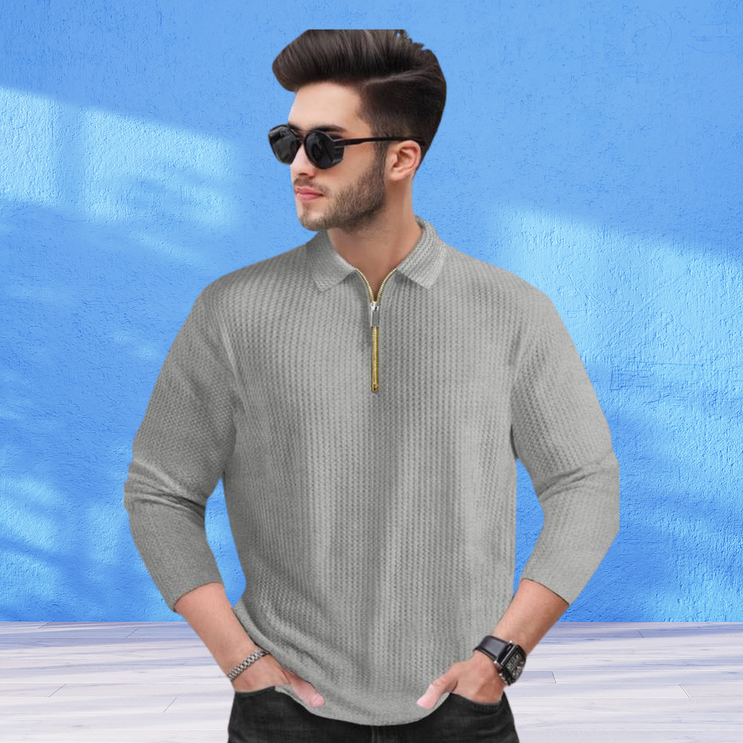 Men’s Polo Full Sleeve Zip Polo T-Shirt