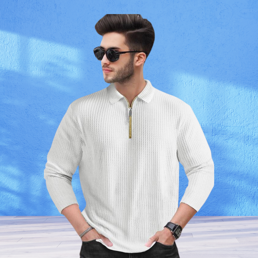 Men’s Polo Full Sleeve Zip Polo T-Shirt