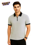 Men’s Polo T-Shirt Slim Fit Zip Collar | Half Sleeve Casual T-Shirt for Men