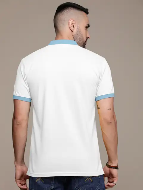 Men’s Polo T-Shirt Slim Fit Zip Collar | Half Sleeve Casual T-Shirt for Men - White